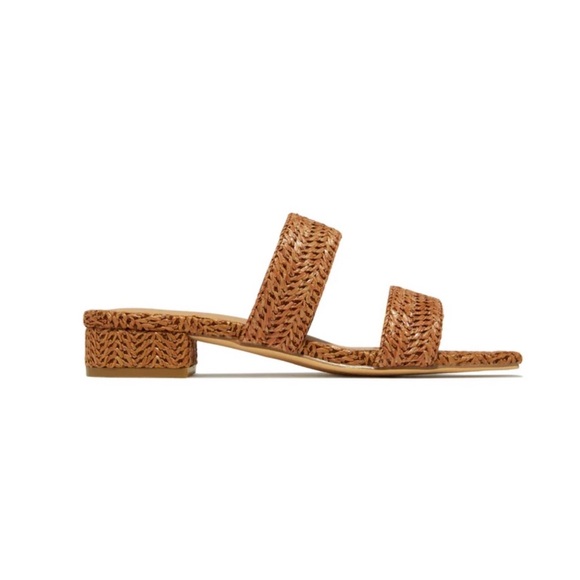 Tan Slip On Double Band Sandal - Picture 4 of 7